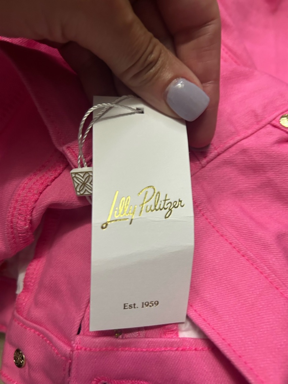 NWT LILLY PULITZER hot pink denim jeans. - Picture 14 of 16